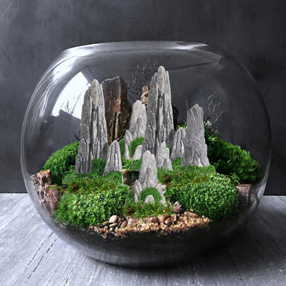Mipcase Mini Zen Garden Accessories 8pcs Resin Mountain Decor Figures Mini Zen Garden Decor for