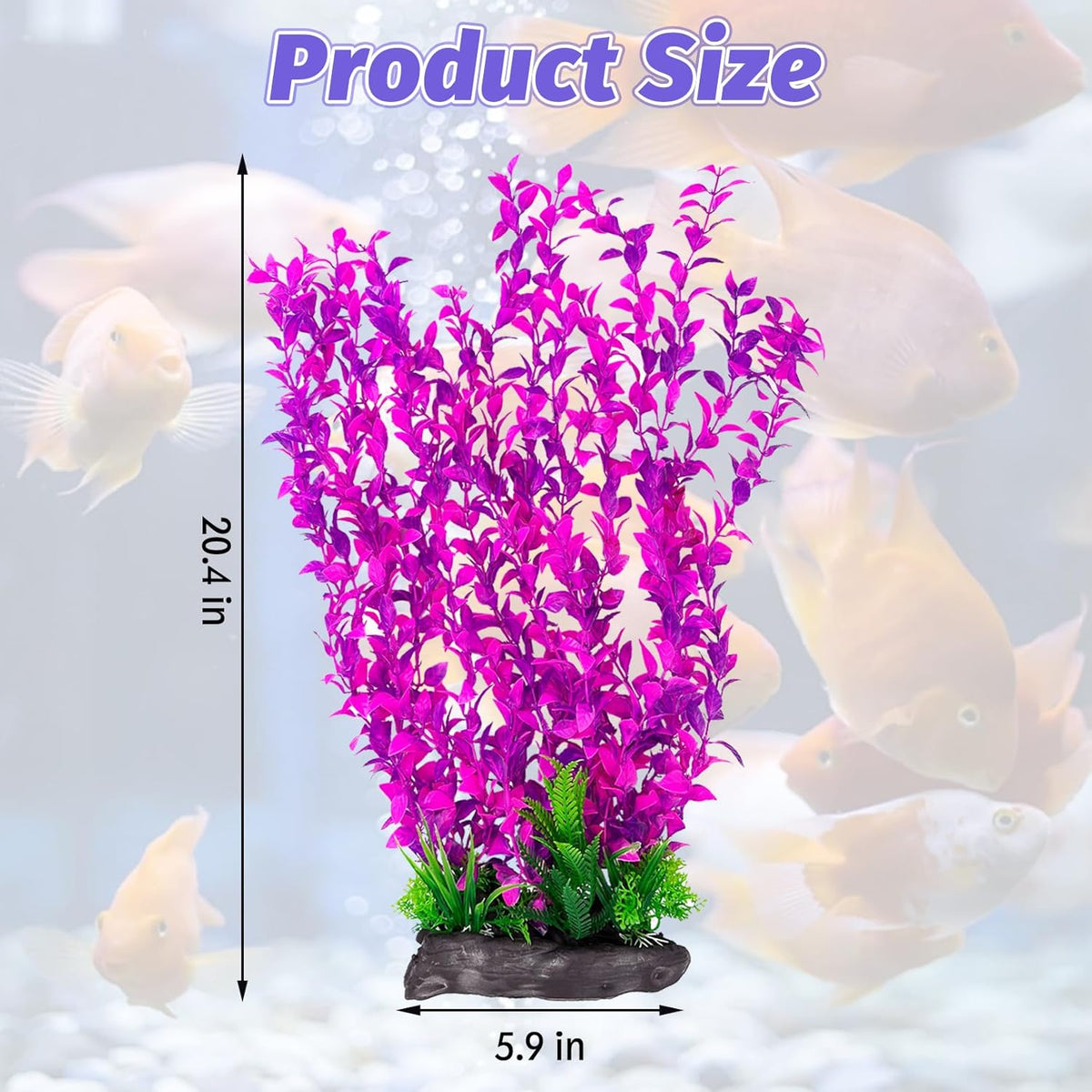 Hamiledyi Aquarium Plastic Plants Aquarium Decor Artificial Fish Tank Plants,Tall Fish Tank