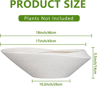 Bonsai Pots - 18 Inch Ceramic Plant Pot for Bonsai Tree, Modern Indoor & Outdoor Succulent Planter