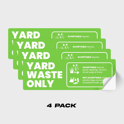 Yard Waste Sticker - Yard Waste Bin Sign - with Helpful Tips and Do & Don't Reminder - 3-5 Year