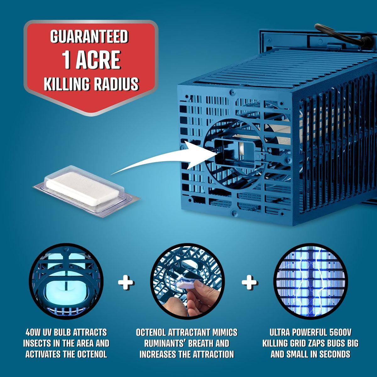 Flowtron Bug Zapper, 1 Acre of Outdoor Coverage with Powerful 40W Bulb & 5600V Instant Killing