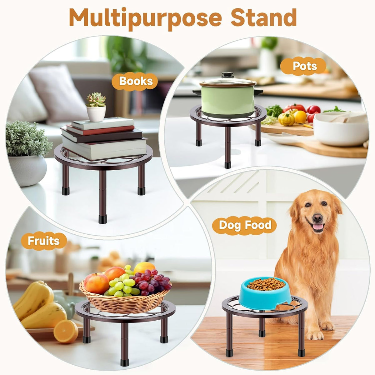 5 Pack Metal Plant Stand, Anti-Rust Iron Plant Stands for Indoor and Outdoor, Heavy Duty Flower Pot