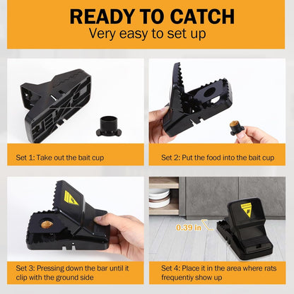 Feeke Rat Trap, Large Mouse Traps, Mouse Traps Indoor for Home, Instant Kill Traps for Mouse Rat