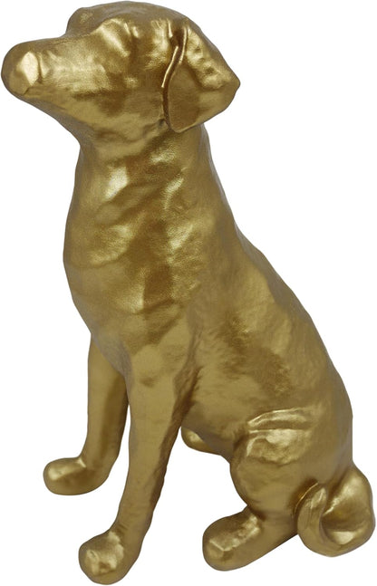 The Labrador Sculpture 11.5x7x5.5 inches, Dog Statue for Home Decor Accents, Gold Lab Retriever