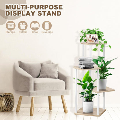 4 Tier Indoor Plant Stand Flower Shelf for Multiple Plants Corner, Tall Flower Holders for Patio
