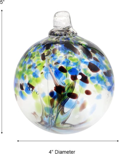 Dale Tiffany Hand Blown Glass, 4" Diameter Mystic, Tree of Life Collection, Witch Globe Hanging