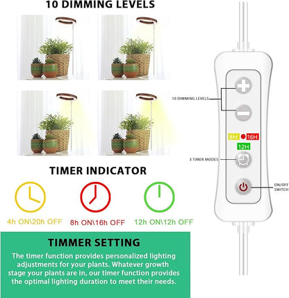 yadoker Plant Grow Light, LED Growing Light Full Spectrum for Indoor Plants,Height Adjustable