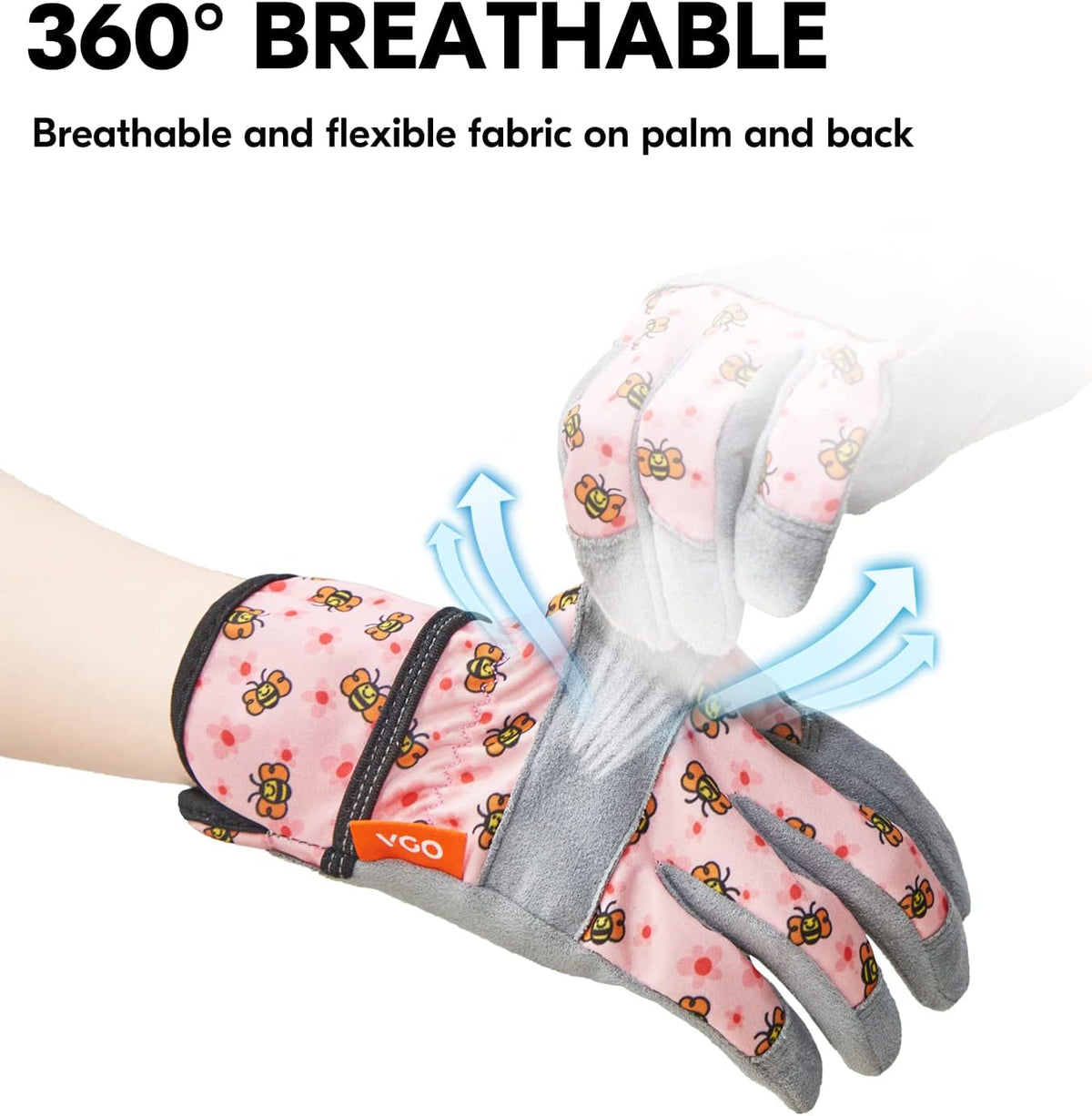 Vgo... 1-Pair Age 6-7 Kids Gardening Gloves,Children Yard Work Gloves,Soft Safety Outdoor Playing