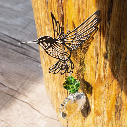 H&D HYALINE & DORA Glass Crystal Flower Prism Rainbow Maker Hummingbird Hanging Window Sun Catcher