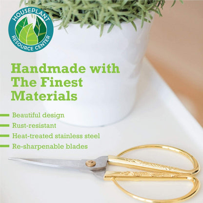 Premium Houseplant Scissors | 100% Stainless Steel, Ultra-Precise Garden Clippers for Propagation &