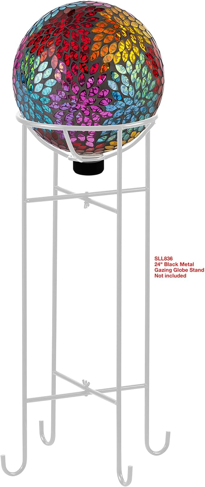 Alpine Corporation HMD172 10" Diameter Indoor Outdoor Glass Gazing Globe Yard Decoration, Mosaic