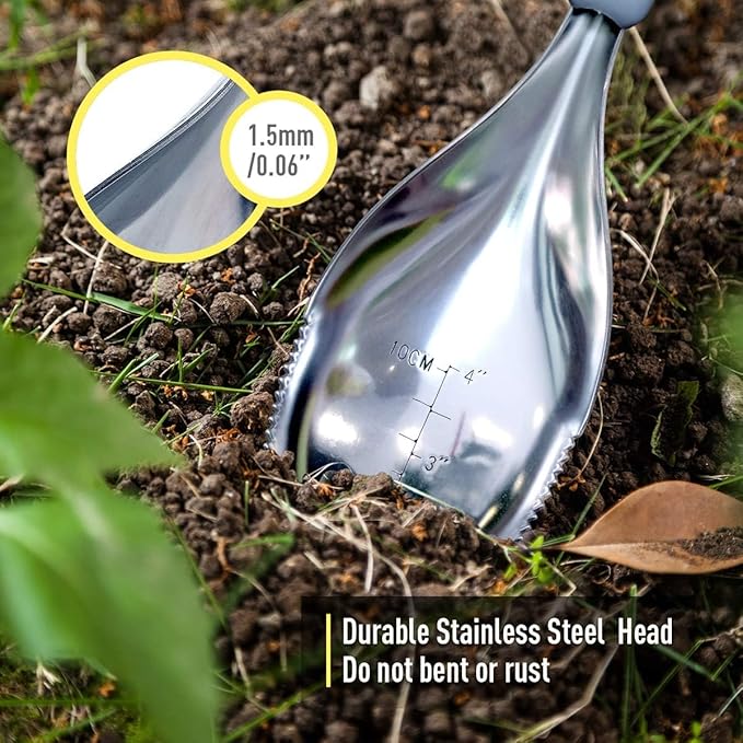Jardineer 2Pack Garden Trowel, Stainless Steel Hand Shovel with Ergonomic Handle, Multi-Use Soil