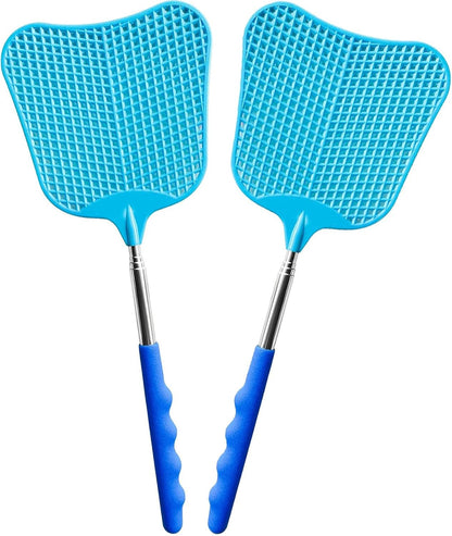 Fly Swatter Heavy Duty Set, with Durable Telescopic Stainless Steel Extendable Handles, for Home