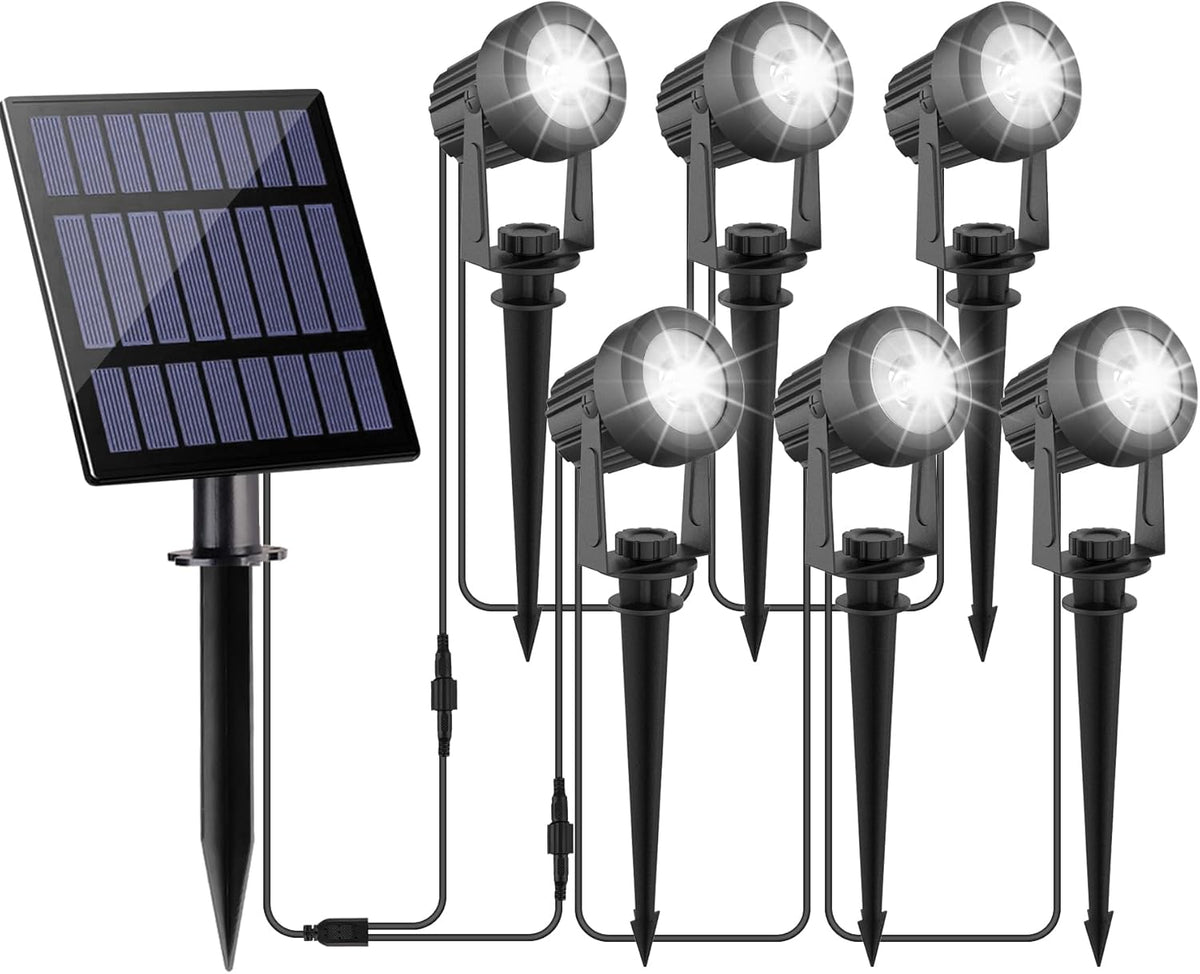 Solar Spot Lights Outdoor, Landscape Spotlights IP65 Waterproof 9.8ft Cable, Dusk to Dawn Solar