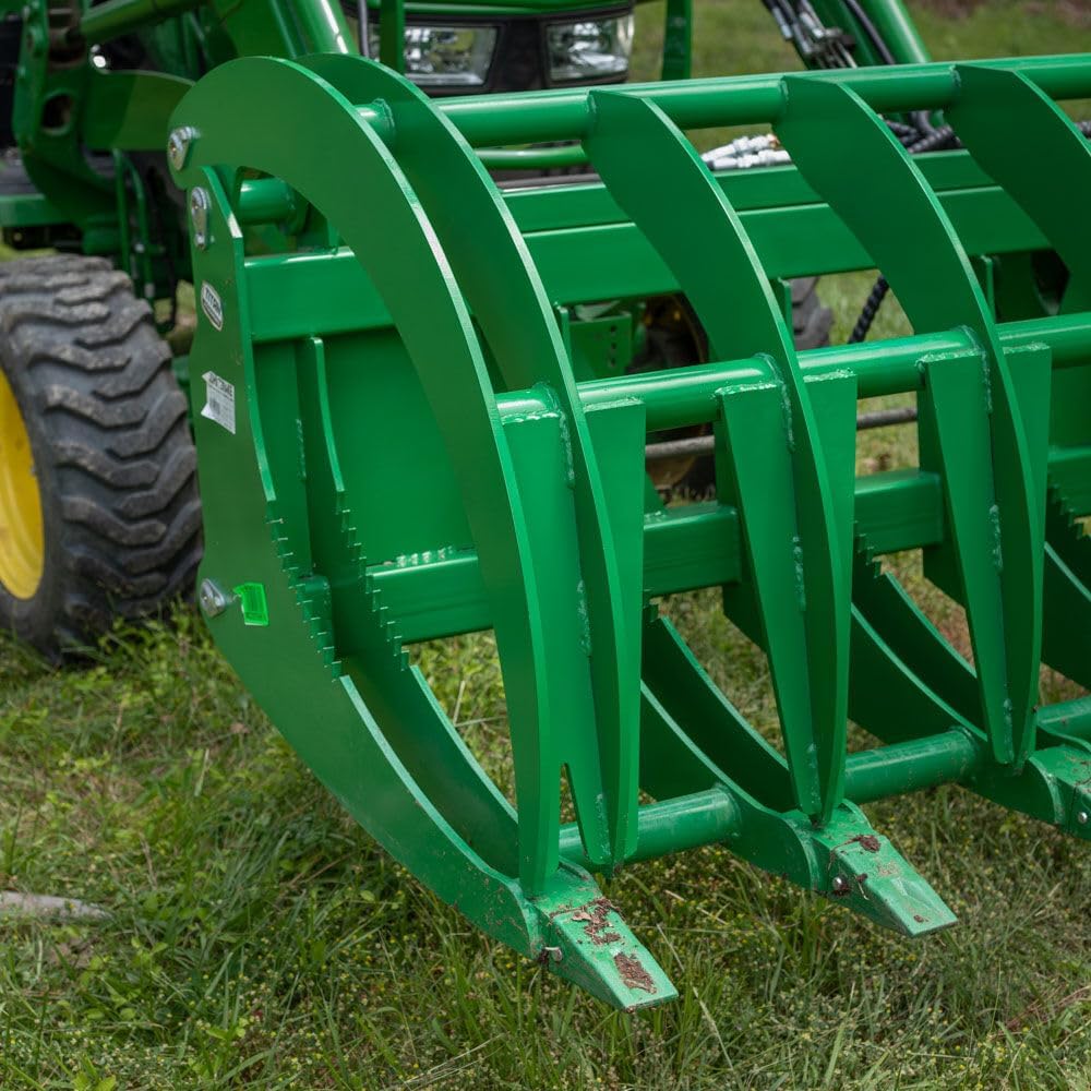 Titan Attachments 72" HD Root Grapple Rake Attachment, Fits John Deere Hook & Pin Tractors, Twin