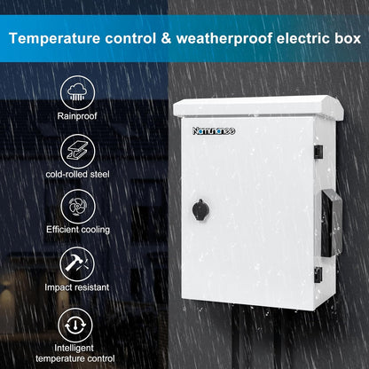 Outdoor Electrical Box with Thermostat and Fan, Cold-Rolled Steel Plate, Aluminum Alloy Back Beam