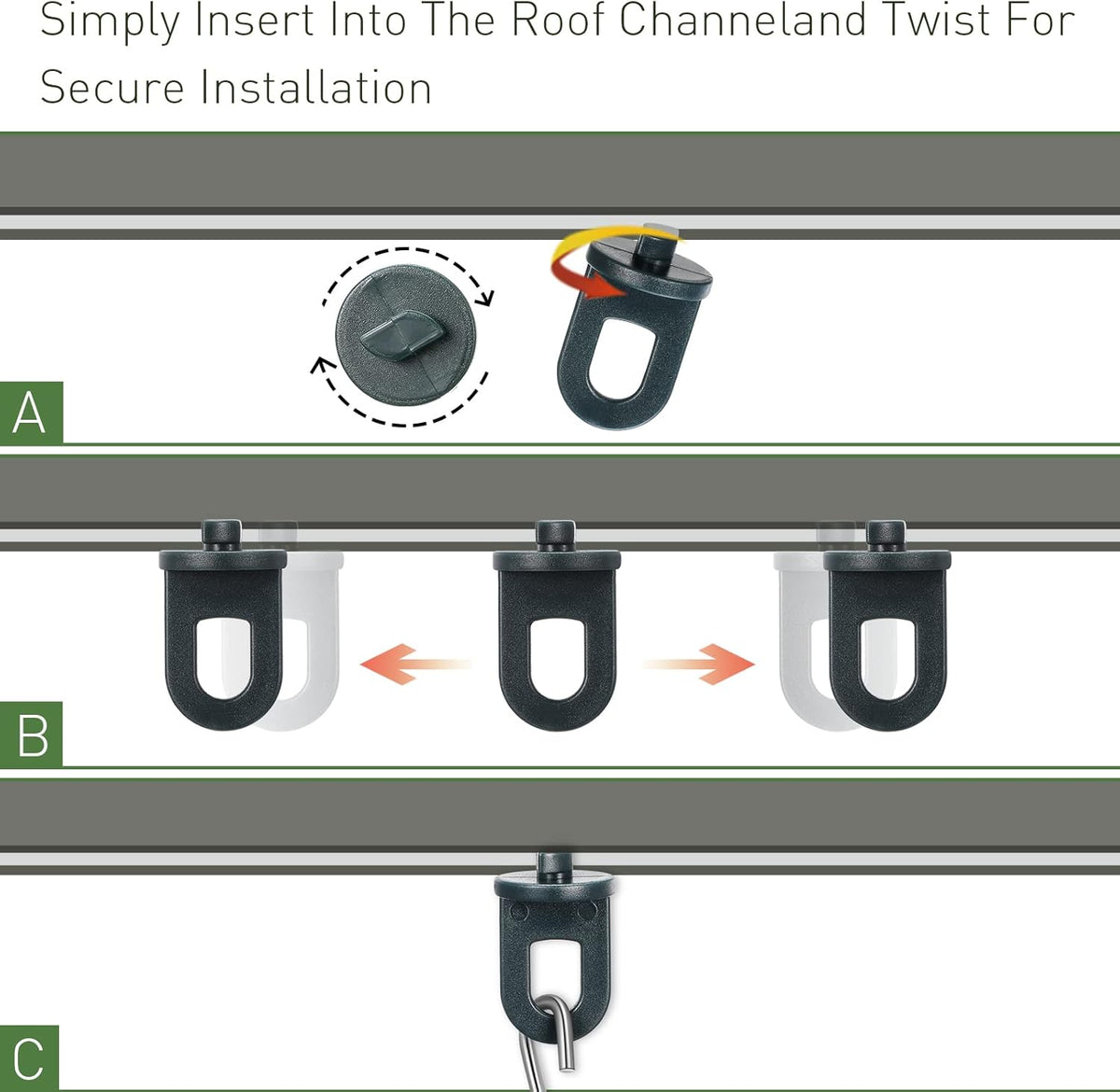 Ripeng 100 Pieces Greenhouse Hooks Hanger Twist Clips Greenhouse Fixing Clips with Stainless Steel