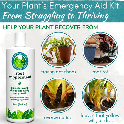 Root Rot Repair for Houseplants – Recovery Drops Root Supplement for Overwatering or Shock | Heals