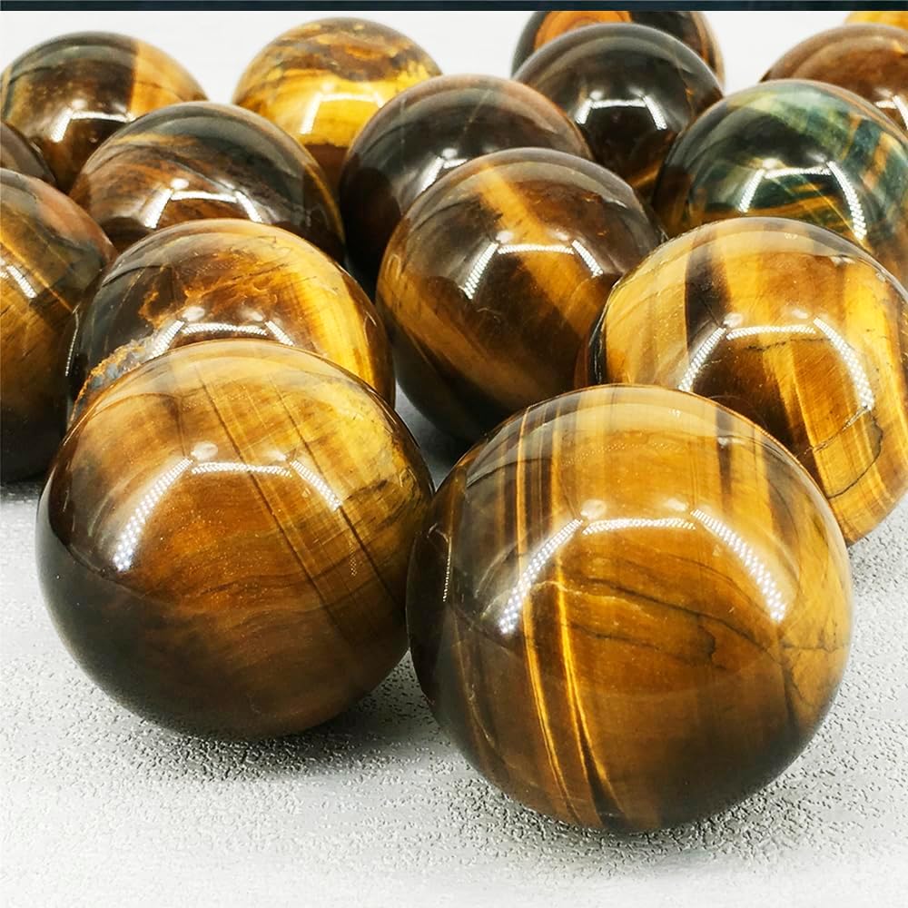 5-6CM/1.97-2.36inch Ttiger Eyes Crystal Ball Polished Natural Tiger Eye Stone Sphere Decorative