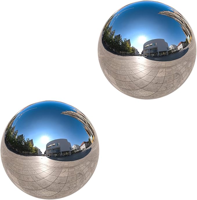 Nerien Gazing Ball, 3.9" Stainless Steel Garden Mirror Globe, Polished Ornament Sphere, Hollow