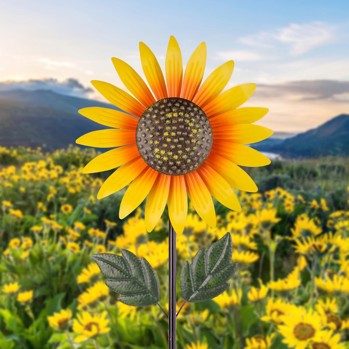 Yard Wind Spinner Outdoor,Garden Wind Spinners & Wind Sculptures,Sunflower Windmills Lawn