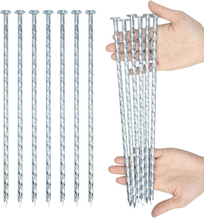 12-inch Artificial Turf Stakes Solid Galvanized Metal Spiral Landscape Edging Spikes for Outdoor