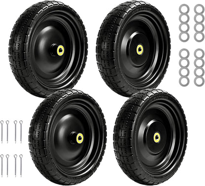 13" Flat-Free Tires and Wheels Replacement Gorilla Cart, 4.00-6 Flat-free Solid Tires for Garden