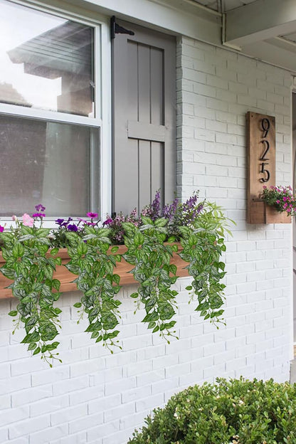 DILATATA Fake Hanging Plants Artificial Hanging Plants 26" Faux Pothos Leaves Plant for Wall Shelf
