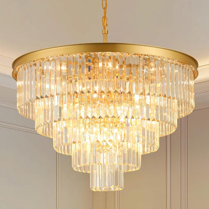 Crystal Chandeliers for Dining Room Lights Fixture Over Table, 20 Lights Gold Modern Chandeliers