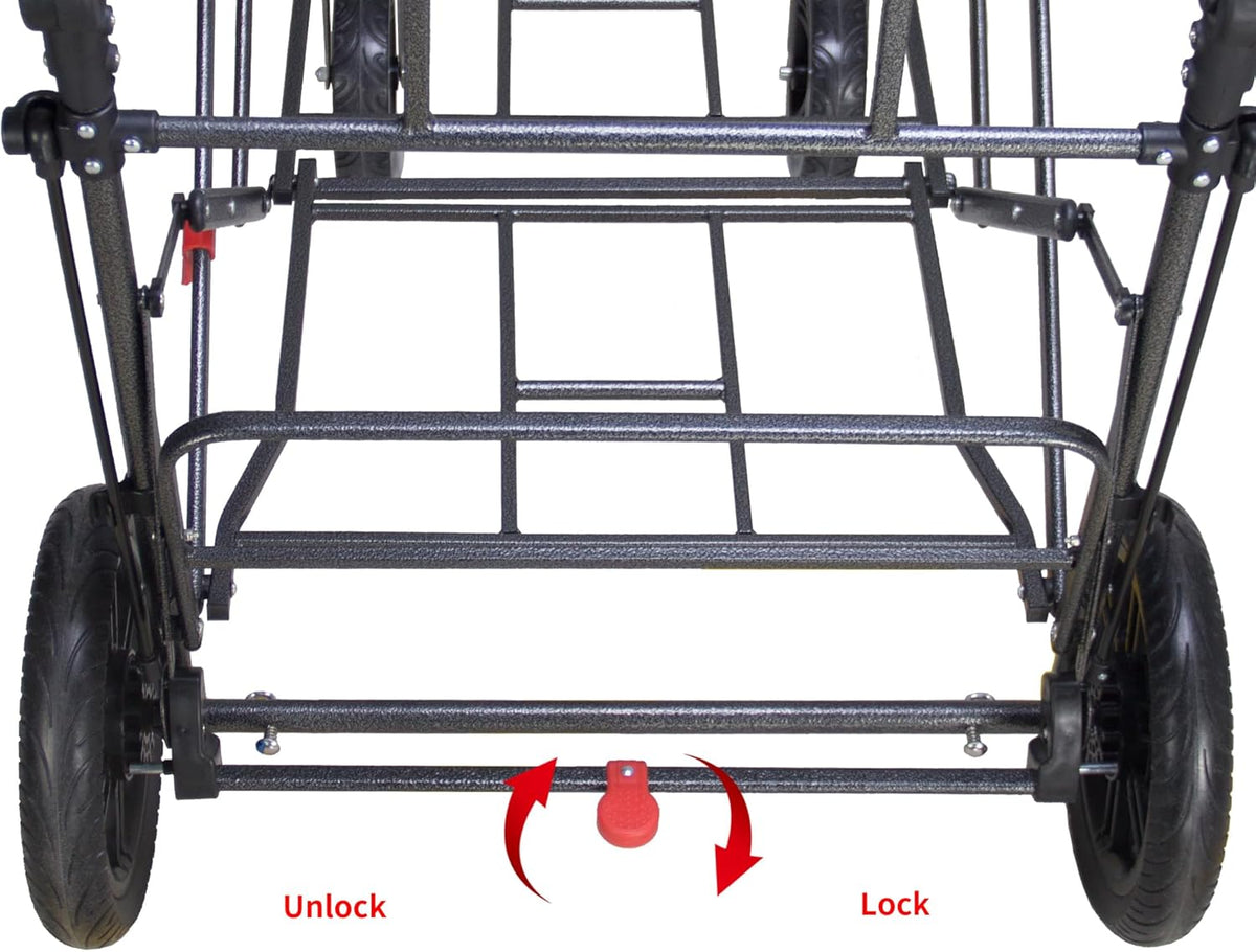 Collapsible Foldable Wagon Cart with Quick-Release Wheels & 2 Seats - Heavy-Duty Utility Wagon