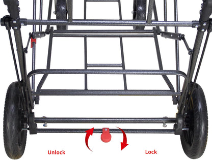 TMZ Collapsible Foldable Wagon Cart with Quick-Release Wheels and 2 Seats, Heavy Duty Wagon 265LBS