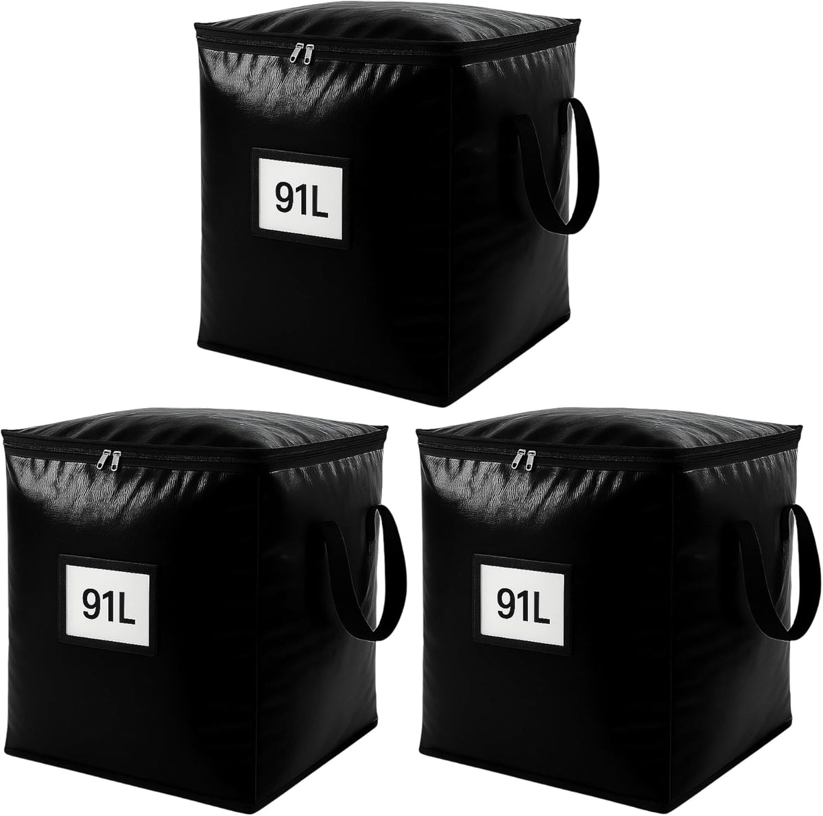 3 Pack Extra Large 91L Heavy Duty Moving Bags – Waterproof Foldable Storage Totes with Reinforced