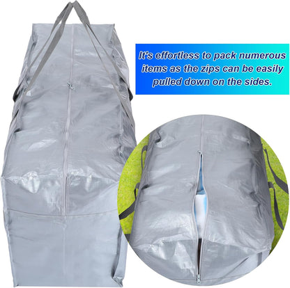 4 Pcs 66 Gallon Large Moving Bags with Zipper and Handles Foldable Storage Duffle Bags Heavy Duty