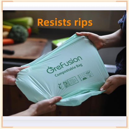 Compostable Trash Bags with handle-tie,Garbage Bags, 2.6 Gallon,Food Waste Bags,Small trash bags