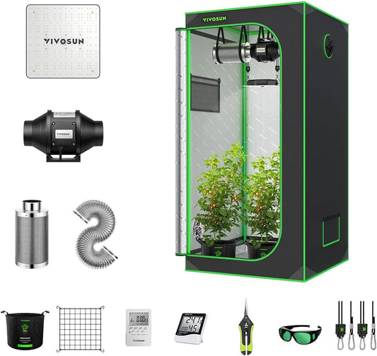 VIVOSUN 2.7 x 2.7 ft. Growing Tent Kit Complete, 32" x 32" x 63" Grow Tent Complete System with