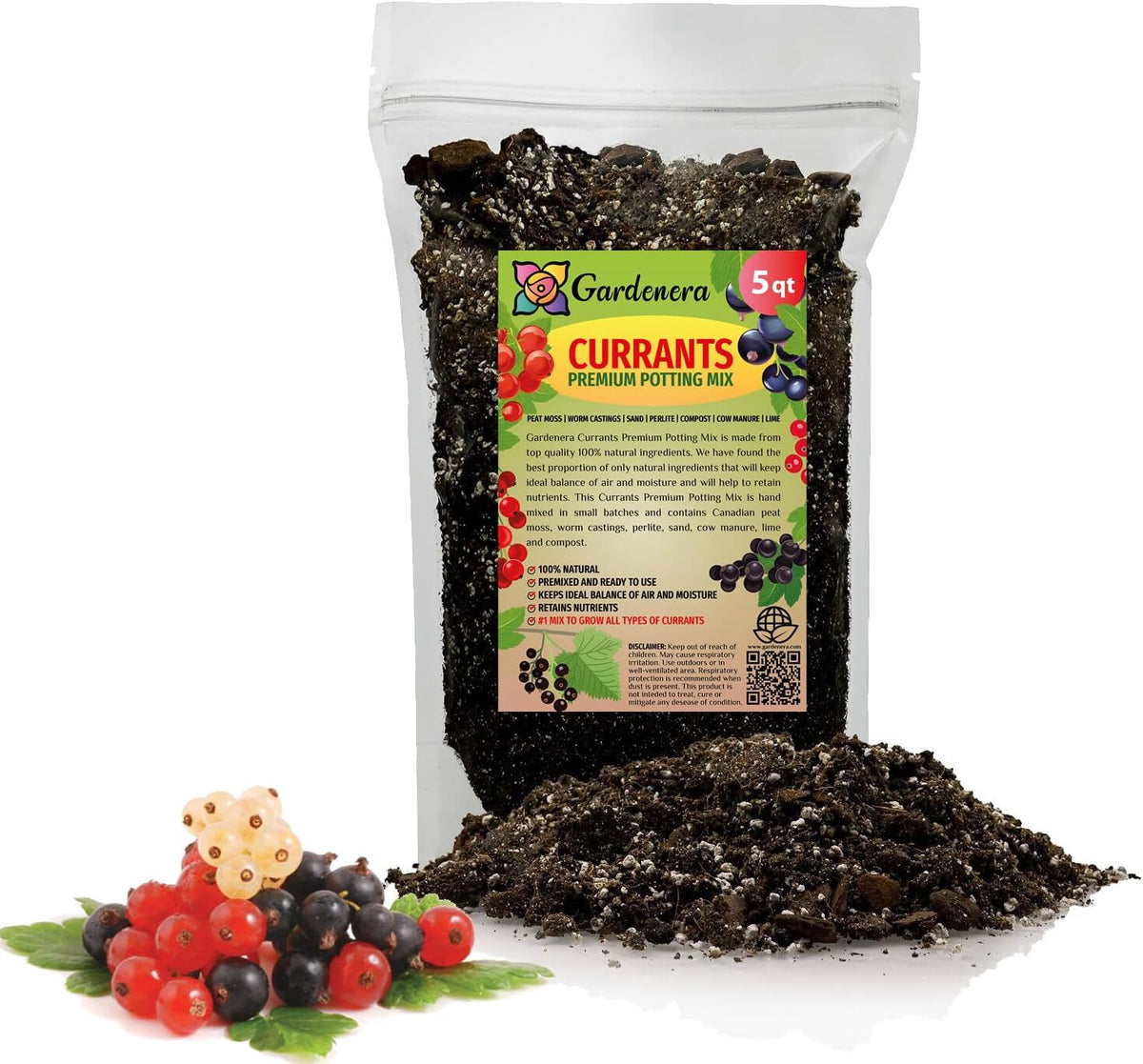 Gardenera Premium Currant Plant Potting Soil Mix - Optimal Nutrient-Rich Blend for Thriving and