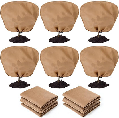 6 Pcs Winter Plant Covers Freeze Protection Reusable Plant Protector Bag with Drawstring Warm