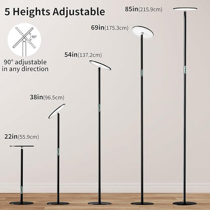 chiphy Grow Lights, 85" Full Spectrum Plant Light for Indoor Plants, 4/8/12H Timer, 60W Grow Lamp
