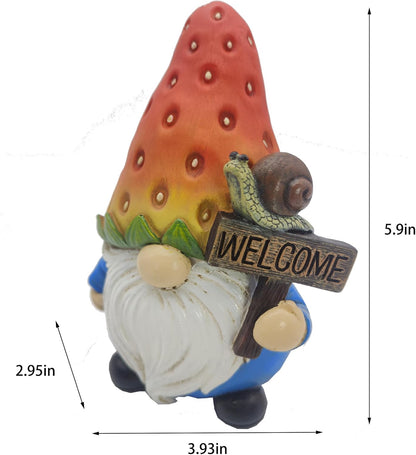 Strawberry Gnome Garden Decor Statue Cute Outdoor Statue Ideal Gnome Decoration Gift for Gardens