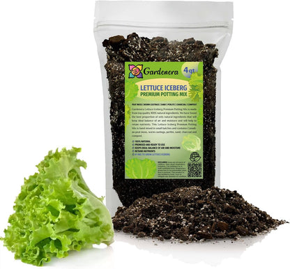 Gardenera Premium Potting Soil Blend for Lettuce Iceberg - The Ultimate Mix for Healthy, Vibrant