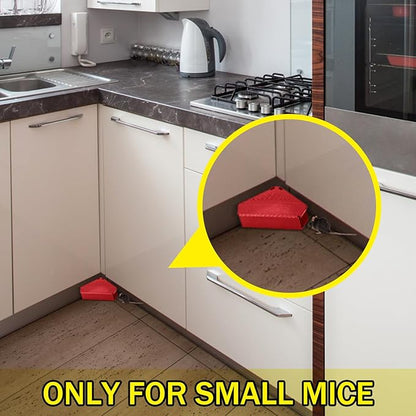 Qualirey 12 Pcs Mice Station with Key Triangle Bait Station Reusable Rodent Trap Bait Box, Keeps