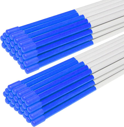 Driveway Markers Snow Stakes 48 inch Blue Plow Stakes Reflective Fiberglass, Pack of 50 for Parking