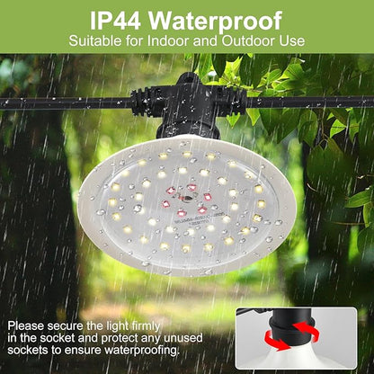 Outdoor Grow Lights for Plants, Full Spectrum Greenhouse Grow Light, Waterproof String Grow Light