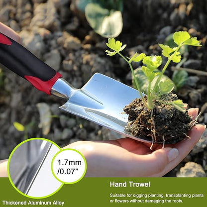 FANHAO Garden Tool Set, 3 Piece Heavy Duty Garden Trowels Cast-Aluminum Garden Hand Shovels with