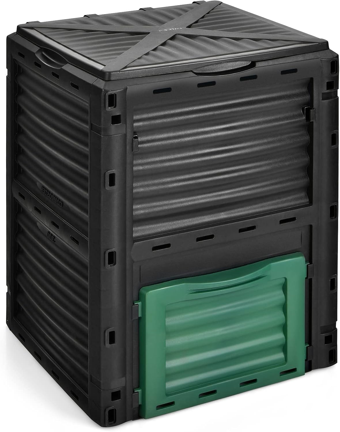 Happygrill Outdoor Compost Bin, Composting Box w/Top Flip Latch-on Lid,80 Gallons Composter for