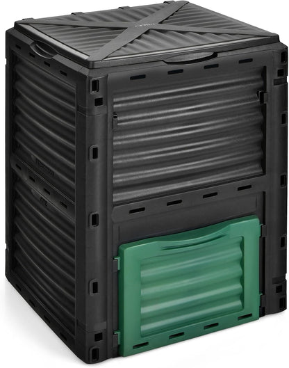 Happygrill Outdoor Compost Bin, Composting Box w/Top Flip Latch-on Lid,80 Gallons Composter for