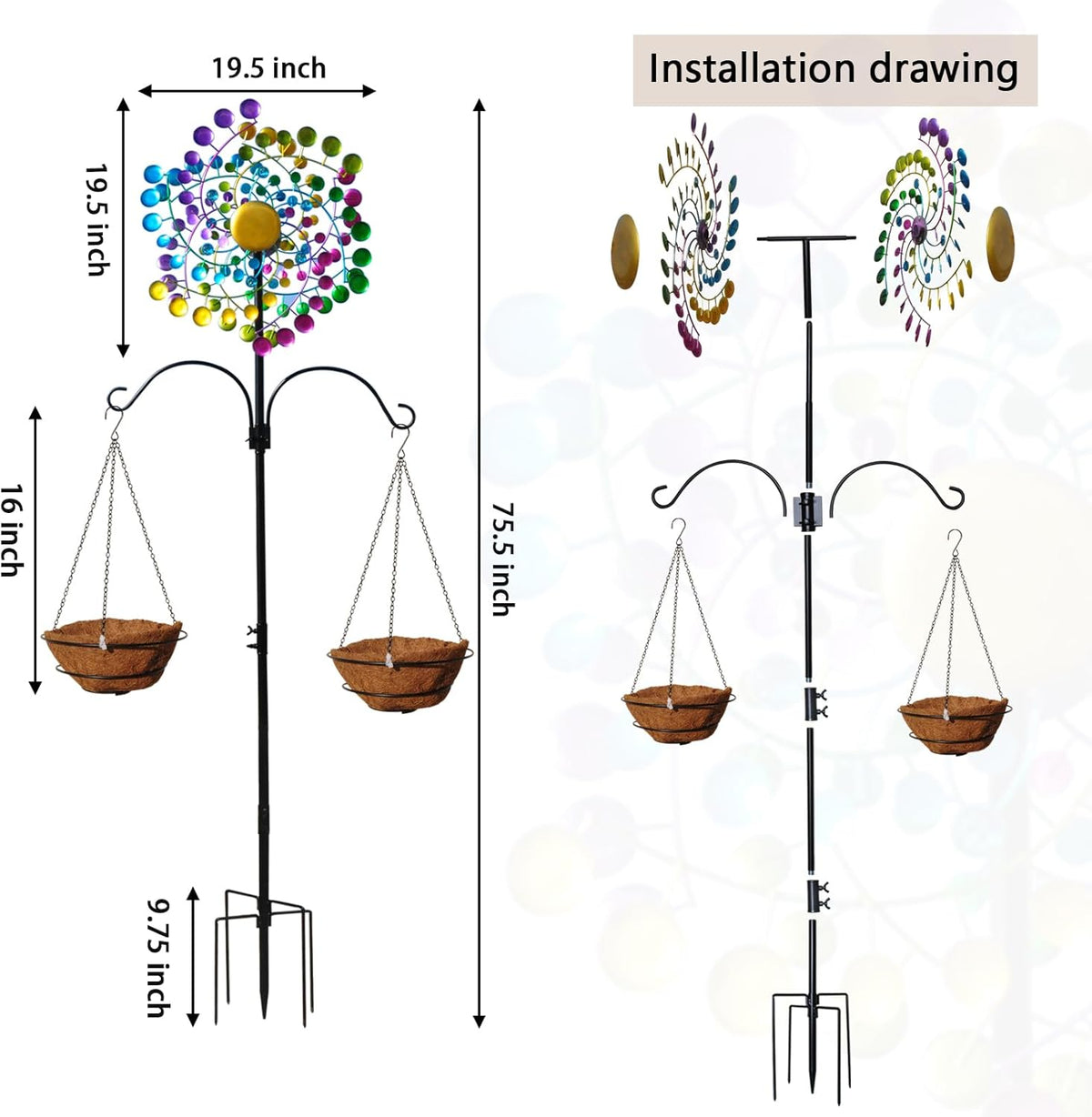 Wind Spinners Large Metal Outdoor Windmill Garden Spinner Yard Spinners Kinetic Lawn Art Patio Wind