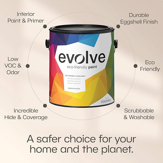 EVOLVE Paint & Primer: Environment-friendly, Low Sheen with One-coat Coverage for Interior &