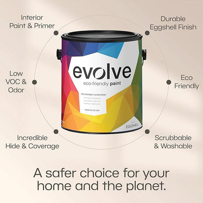 EVOLVE Paint & Primer: Environment-friendly, Low Sheen with One-coat Coverage for Interior &
