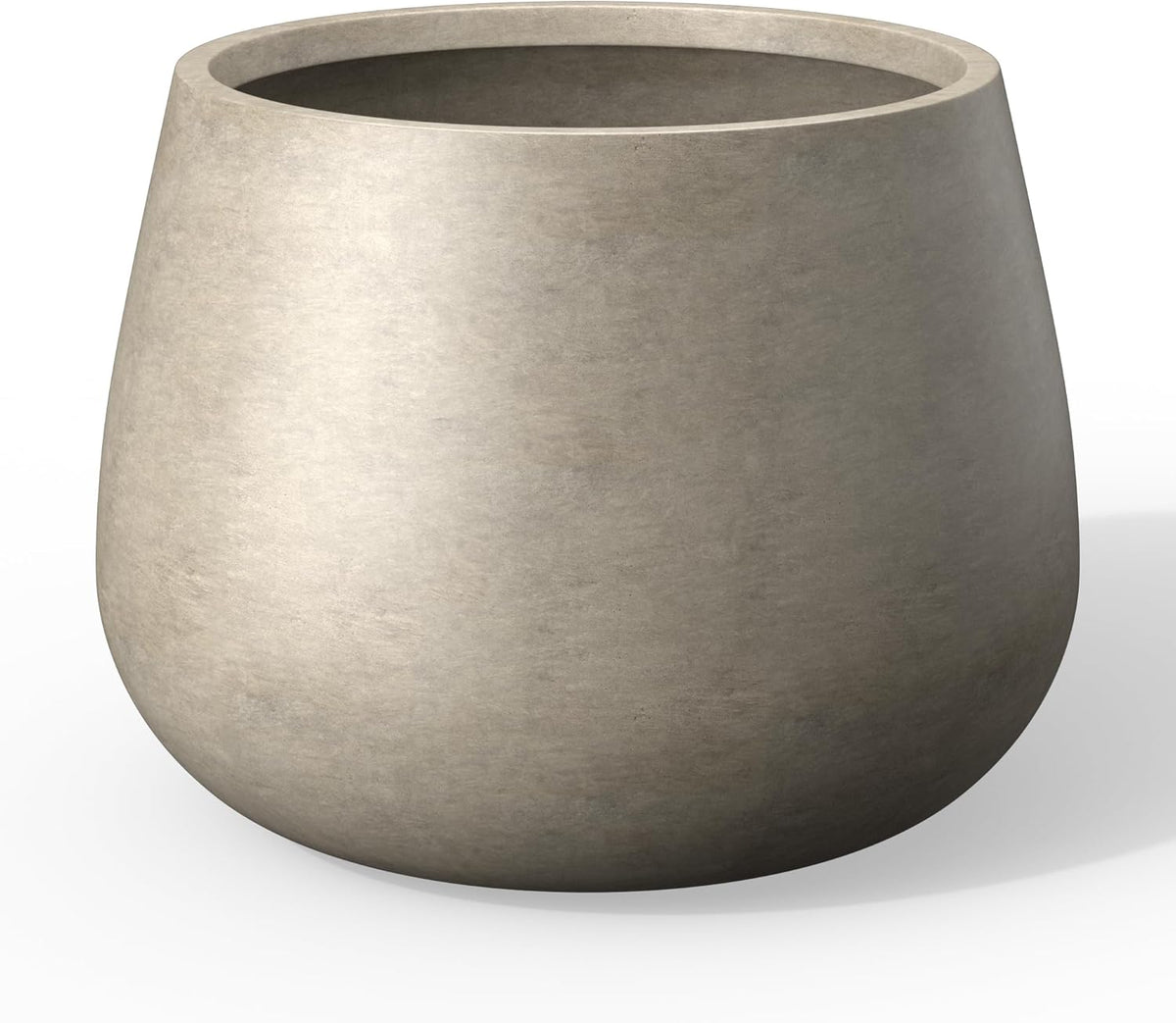 Kante Curva Series Planter, 10.2 Inch Round Concrete Flower Pot with Draiange Hole and Rubber Plug